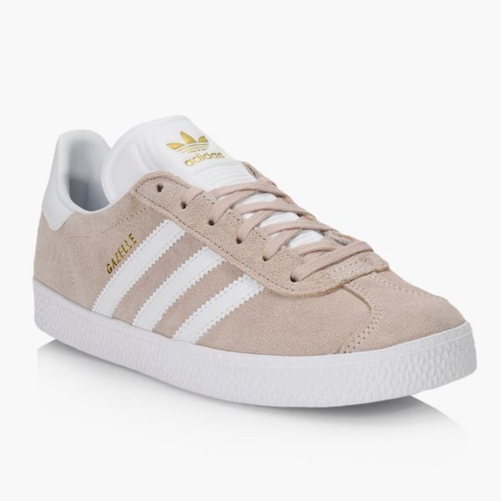 Adidas Tan and White Low-Top Sneakers